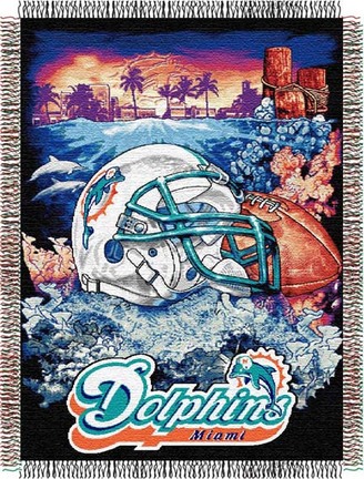 Miami Dolphins "Home Field Advantage” 48” x  60” Tapestry Throw Blanket