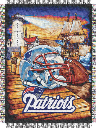New England Patriots "Home Field Advantage” 48” x  60” Tapestry Throw Blanket