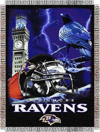 Baltimore Ravens "Home Field Advantage” 48” x  60” Tapestry Throw Blanket