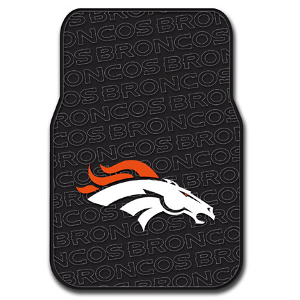 Denver Broncos Rubber Car Floor Mats (Set of 2 Car Mats)