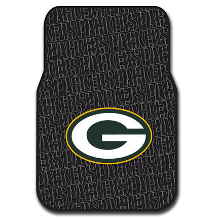 Green Bay Packers Rubber Car Floor Mats (Set of 2 Car Mats)