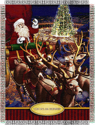 Polar Express "Santa Flight" 48" x 60" Tapestry Throw Blanket