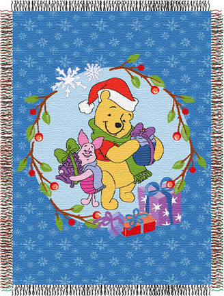 Winnie the Pooh "Home Made Holiday" 48" x 60" Tapestry Throw Blanket