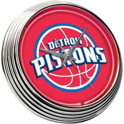 Detroit Pistons Neon Wall Clock (Red)
