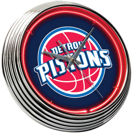 Detroit Pistons Neon Wall Clock (Blue)