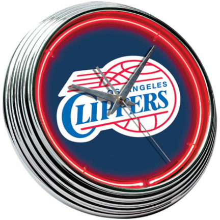 Los Angeles Clippers Neon Wall Clock