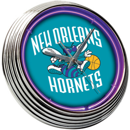 New Orleans Hornets Neon Wall Clock