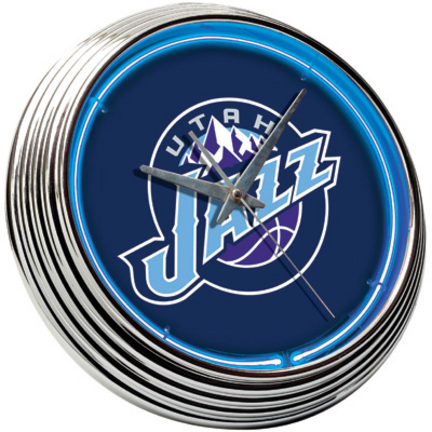 Utah Jazz Neon Wall Clock