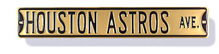 Steel Street Sign:  "HOUSTON ASTROS AVE."