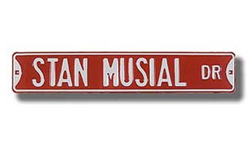 Steel Street Sign:  "STAN MUSIAL DR"