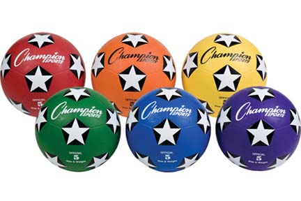 Size 5 Colored Soccer Balls (Set of 6, One of Each Color)