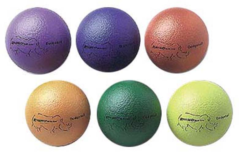 6" Rhino Skin Dodge Balls RAINBOW of Colors (6 Balls)
