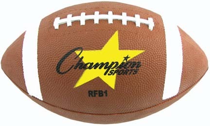 Official Size Rubber Football from Champion Sports (Set of 6)
