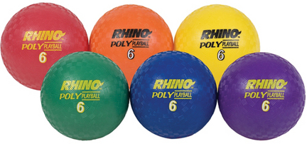 6" Rhino Poly Playground Balls - Set of 6