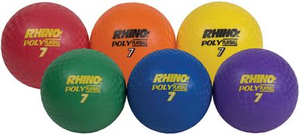 7" Rhino Poly Playground Balls - Set of 6