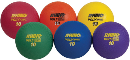 10" Rhino Poly Playground Balls - Set of 6