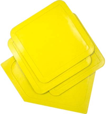 Throw-Down Baseball Bases...Set Of 3 Bases & 1 Home Plate...Yellow (2 Sets of Bases)