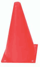9" Orange Lightweight Poly Colored Cones (Set of 32)