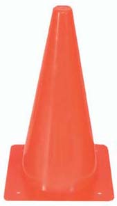 12" Orange Lightweight Poly Colored Cones (Set of 16)