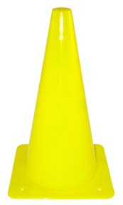 12" Yellow Lightweight Poly Colored Cones (Set of 16)