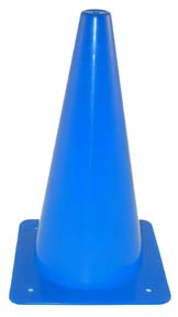 12" Blue Lightweight Poly Colored Cones (Set of 16)