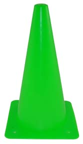 15" Green Lightweight Poly Colored Cones (Set of 10)