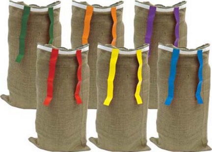 40" (10 oz.) Potato Sack with Flags - Set of 6