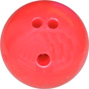 3 lb. Red Rubberized Plastic Bowling Ball