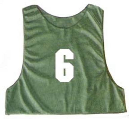 Adult Numbered Micro Mesh Team Practice Vests (Green) - 1 Dozen