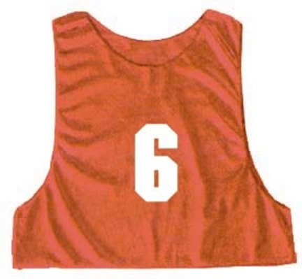 Adult Numbered Micro Mesh Team Practice Vests (Red) - 1 Dozen