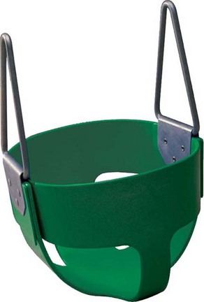 Enclosed Green Rubber Swing Seat