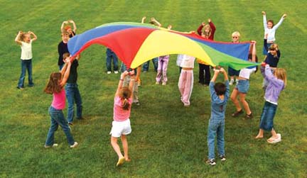 6' Deluxe Multi Colored Parachute with Six Handles (Set of 2)