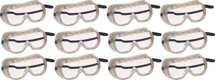 Ventilated Adult Safety Goggles (Set of 24)