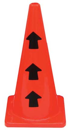 28" Message Cone with Straight Ahead Arrows (Set of 2)