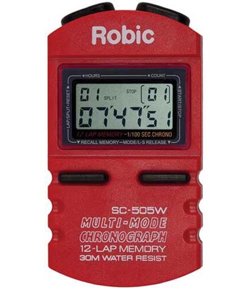 Robic SC-505 1/1000th Second Sports Chronometer...Red (Set of 2)