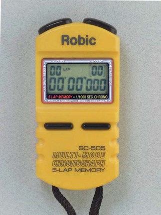 Robic SC-505 1/1000th Second Sports Chronometer...Yellow (Set of 2)