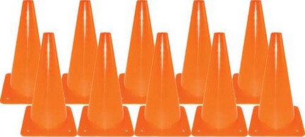 12" Poly Drill Cones - Set of 10