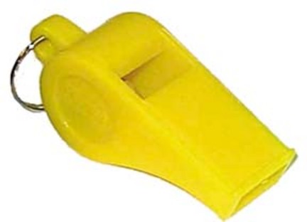 2" Yellow Official's Whistles - 1 Dozen