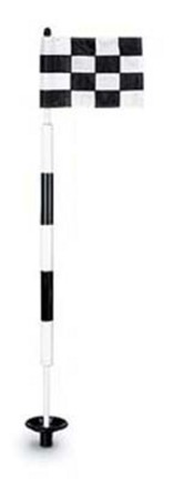 Tournament Jr. Flagstick Practice Green Marker / Checkered Flag Sets (Black/White) - Set of 9