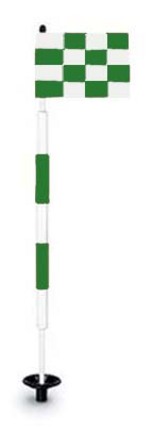 Tournament Jr. Flagstick Practice Green Marker / Checkered Flag Sets (Green) - Set of 9
