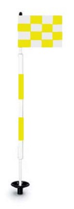 Tournament Jr. Flagstick Practice Green Marker / Checkered Flag Sets (Black/Yellow) - Set of 9