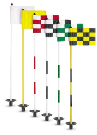 Jr. Flagstick Practice Green Marker / Checkered Flag Sets (Red) - Set of 9