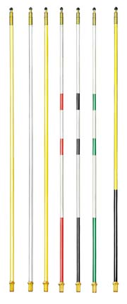7 ft. Striped Regulation Fiberglass Flagsticks (Bright Yellow/Black) - Set of 9