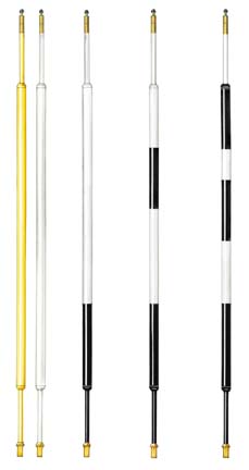 8 ft. Aluminum / Fiberglass Tournament Flagsticks (Two Black Stripes) - Set of 9