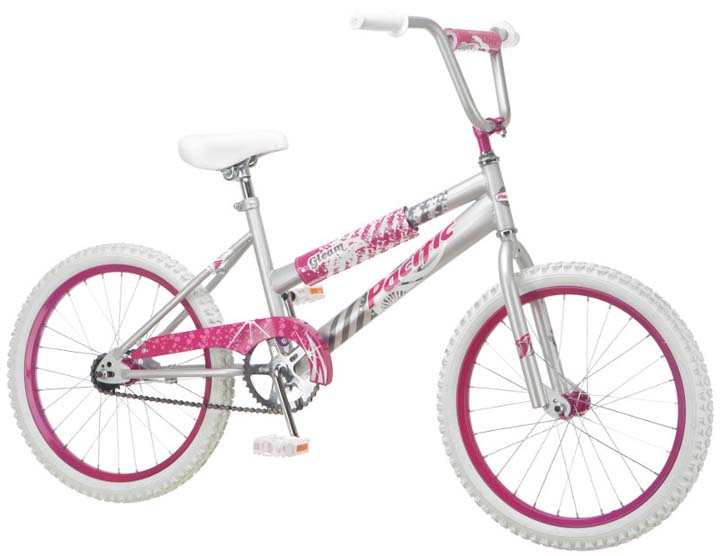 Pacific 20 inch Gleam BMX Bike Girls Silver/Pink