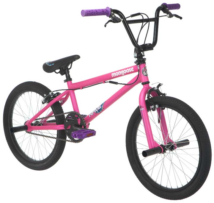 Mongoose Rave R10 20" Girl's Freestyle Bike, Matte Pink