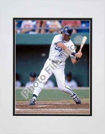 George Brett, Kansas City Royals "Batting" Double Matted 8" X 10" Photograph (Unframed)