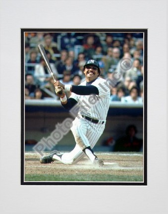 Reggie Jackson, New York Yankees (Batting) Double Matted 8" X 10" Photograph (Unframed)