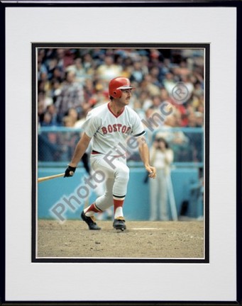Fred Lynn, Boston Red Sox Double Matted 8" X 10" Photograph in Black Anodized Aluminum Frame