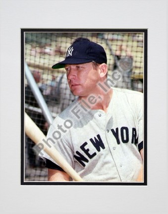 Mickey Mantle, New York Yankees (Posing) Double Matted 8" X 10" Photograph (Unframed)